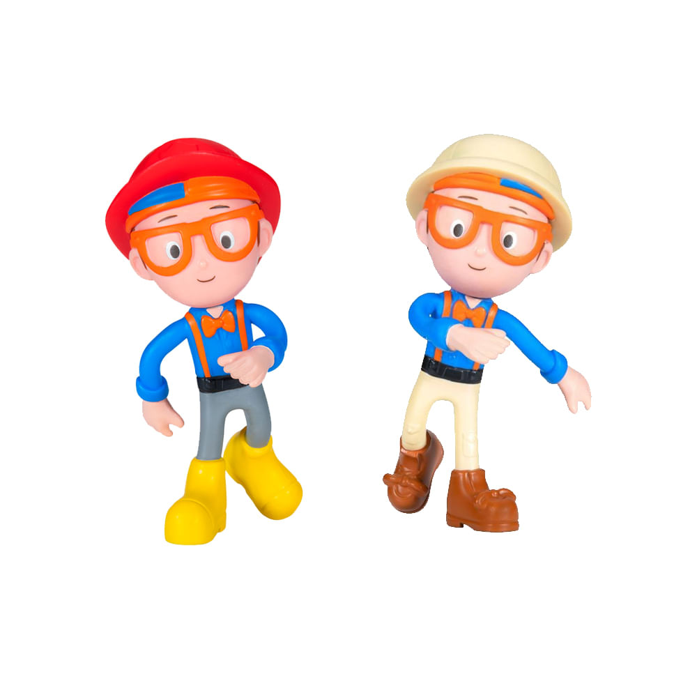 Kit 2 Bonecos Blippi Bendables - Bombeiro + Explorador