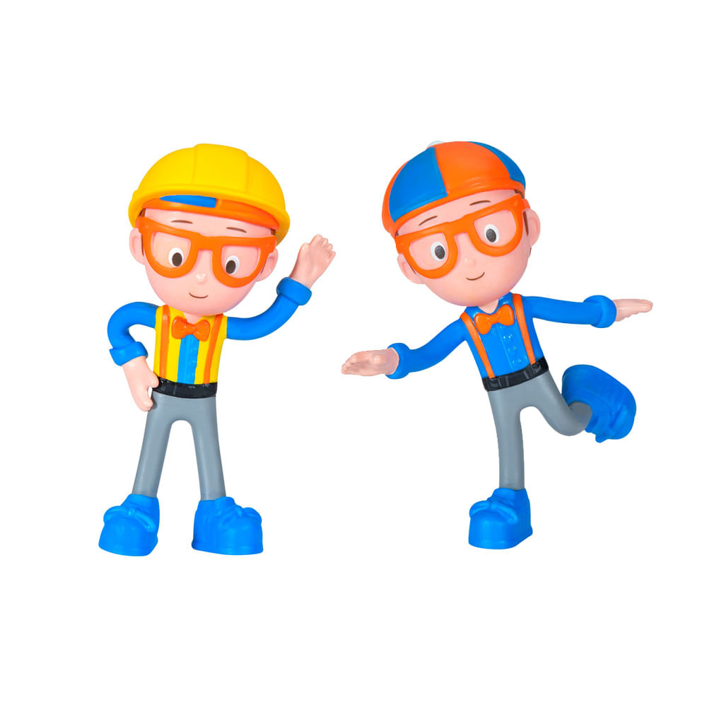 Kit 2 Bonecos Blippi Bendables - Construtor + Blippi