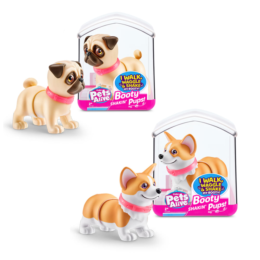 Kit 2 Pets Alive - Booty Shakin’ Pups - Pug + Corgi