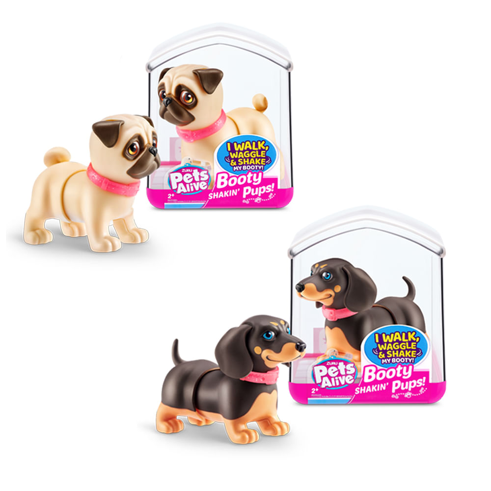Kit 2 Pets Alive - Booty Shakin’ Pups - Pug  + Dachshund