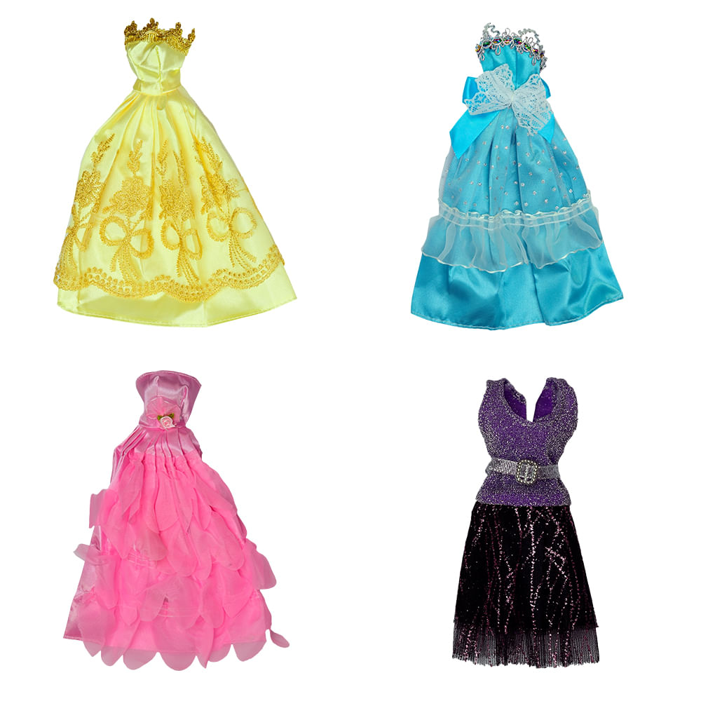 Kit Boneca Dream Doll - Cabelo Loiro + Kit com 9 Vestidos Sortidos - Imagem 5