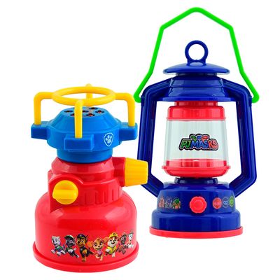 Kit Camping Patrulha Canina Fogareiro + Camping PJ Masks Lampiao