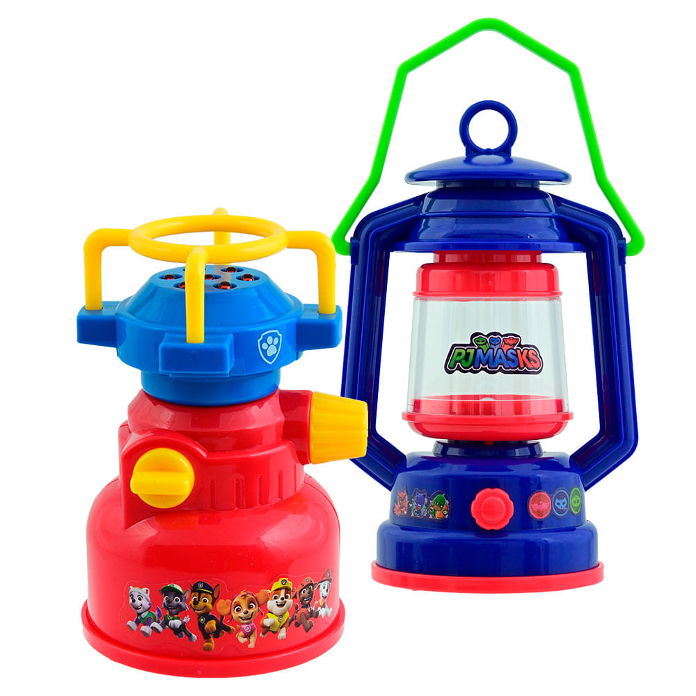 Kit Camping Patrulha Canina Fogareiro + Camping PJ Masks Lampiao