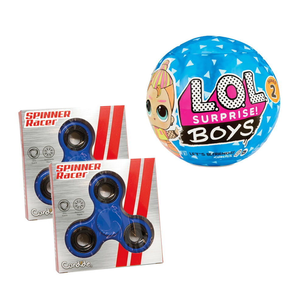 Kit Boneco LOL Surprise! Boys Serie 2 + 2 Fidget Spinner Original Azul