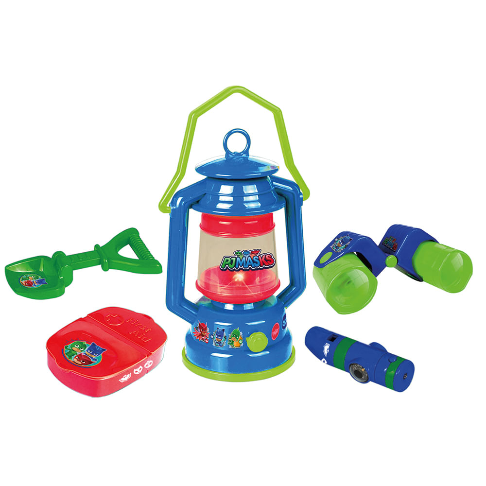 PJ MASKS CAMPING KIT COM LAMPIAO E BINOCULO