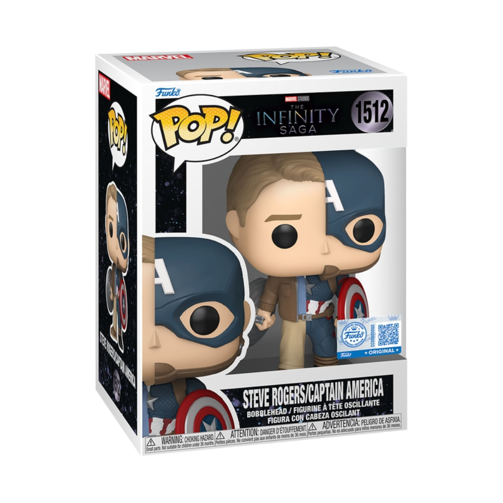 Boneco Funko Pop! Marvel Splits - Capitão América/Steve - Imagem 3