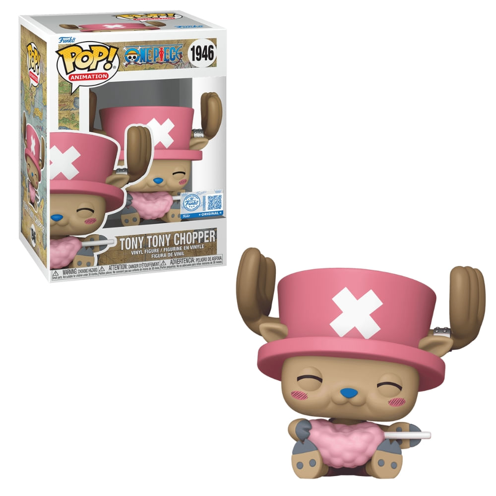 Boneco Funko Pop! One Piece - Chopper com Algodão Doce