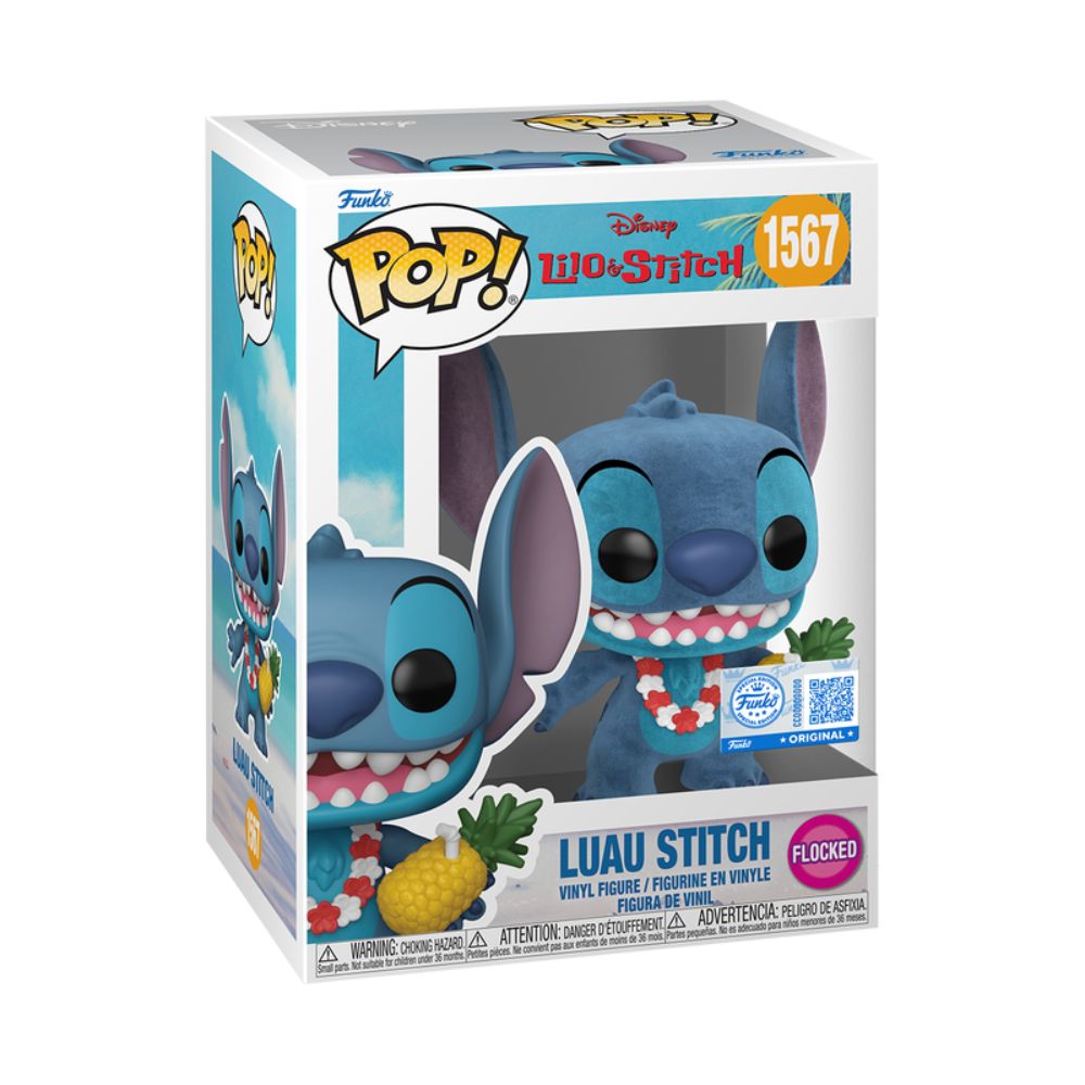 Boneco Funko Pop! Disney Lilo & Stitch - Luau Stitch (Flocked) - Imagem 3