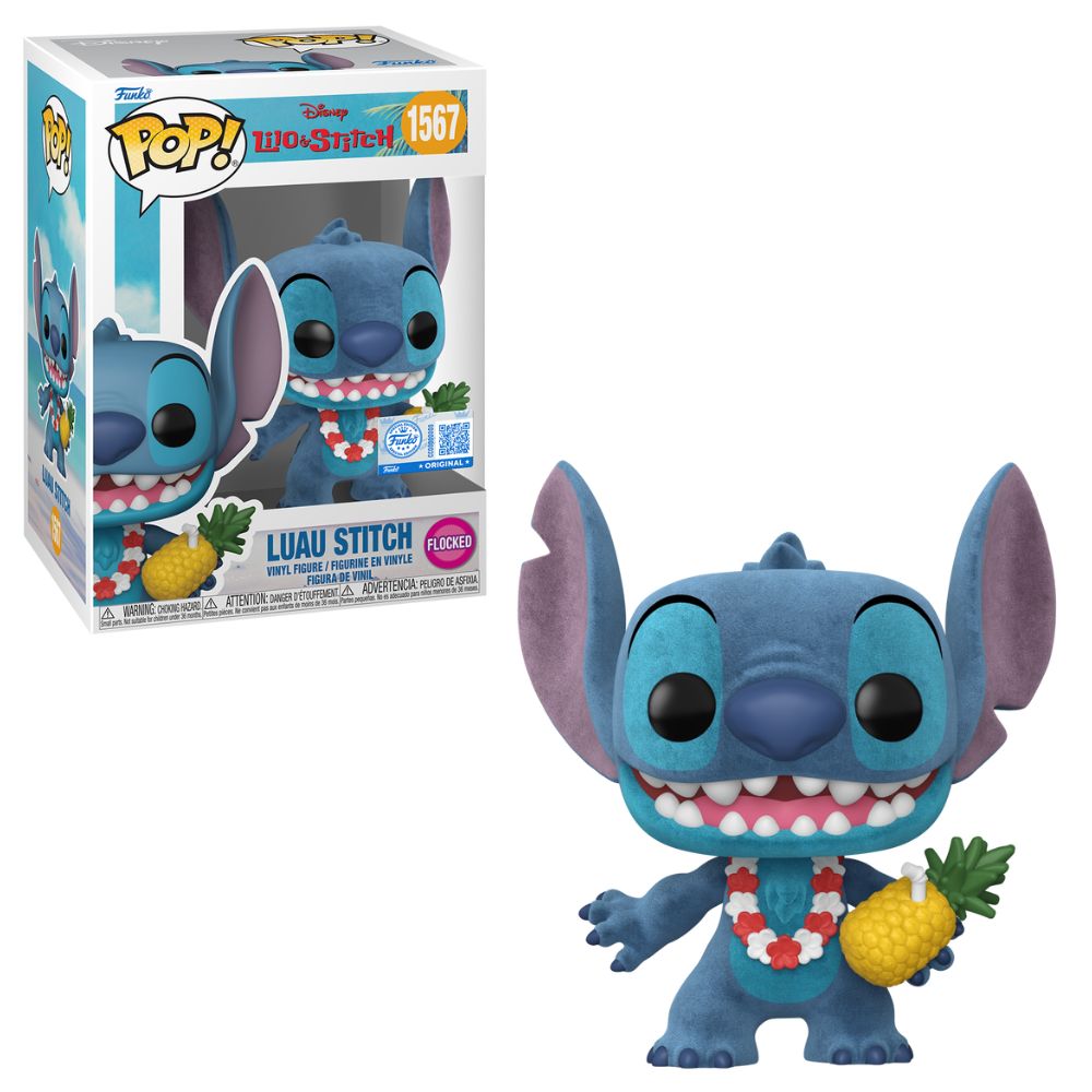 Boneco Funko Pop! Disney Lilo & Stitch - Luau Stitch (Flocked)