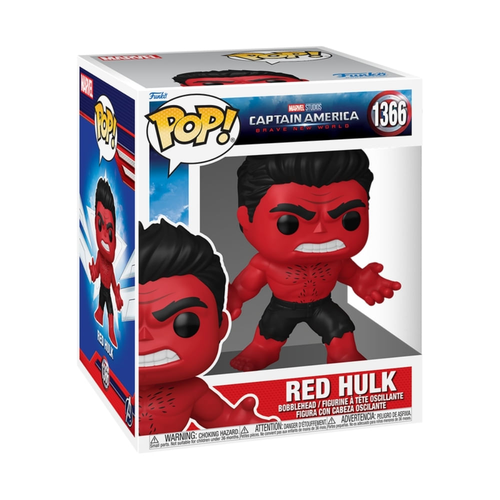 Boneco Funko Pop! Super Marvel Capitão América Admirável Mundo Novo - Hulk Vermelho - Imagem 3