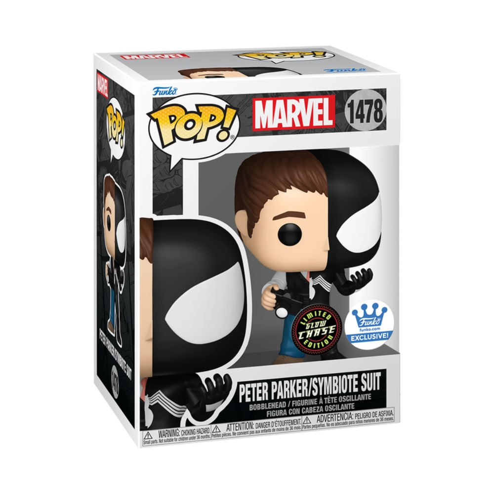 Boneco Funko Pop! Marvel Split - Peter Parker/Homem-Aranha Preto com Chase - Imagem 2