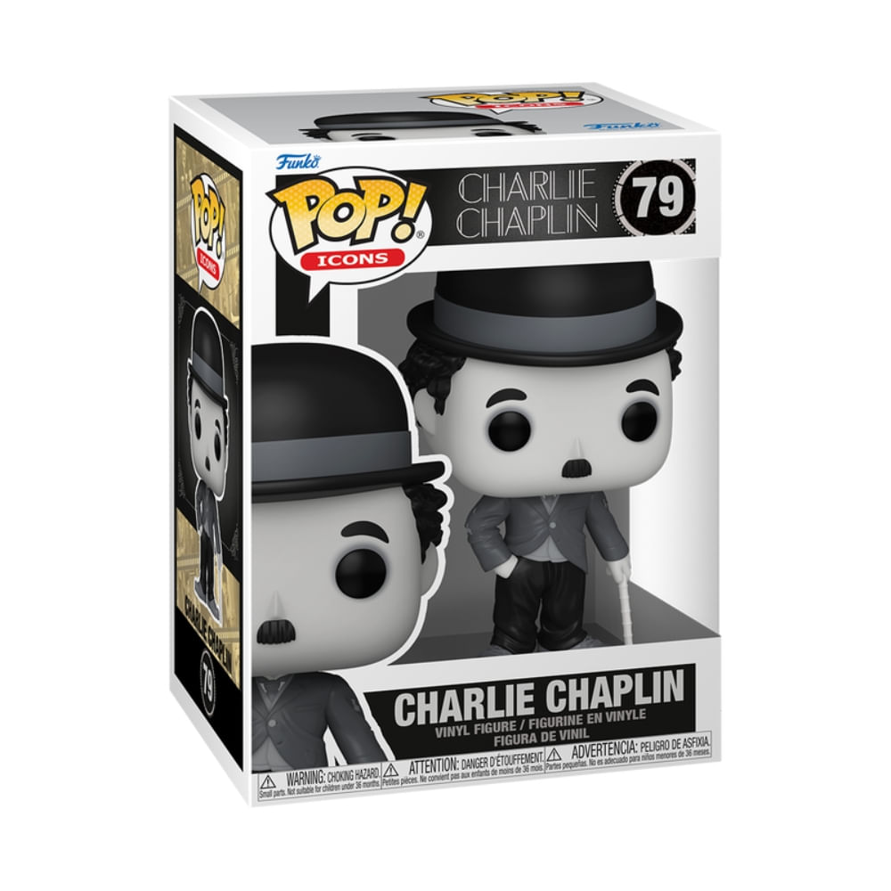 Boneco Funko Pop! Icons - Charlie Chaplin - Imagem 3