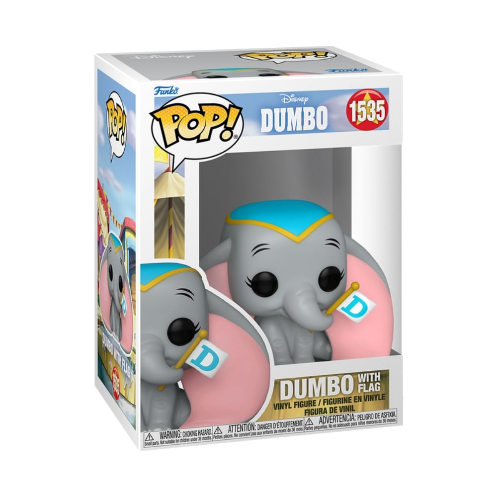 Boneco Funko Pop! Disney Dumbo - Dumbo com Bandeira - Imagem 3