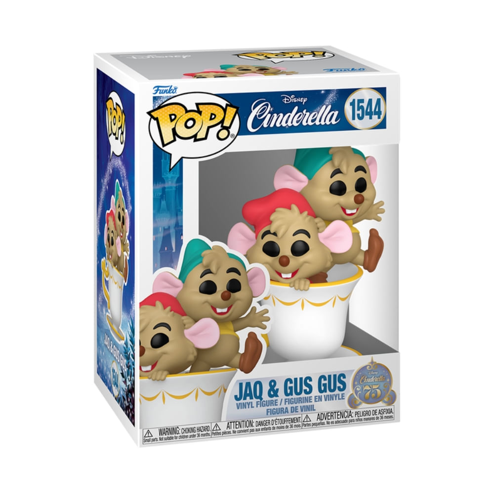 Boneco Funko Pop! Disney Cinderela 75 anos - Jaq e Tatá na Xícara - Imagem 3