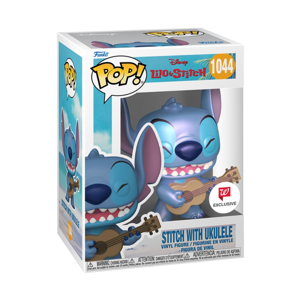 Boneco Funko Pop! Disney Lilo & Stitch - Stitch com Ukulele (Perolado) - Imagem 3