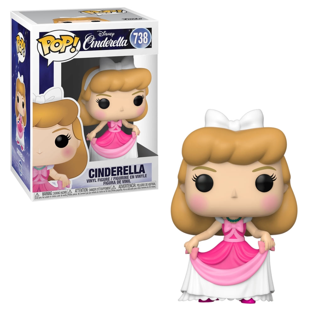 Boneco Funko Pop! Disney - Cinderela de Vestido Rosa