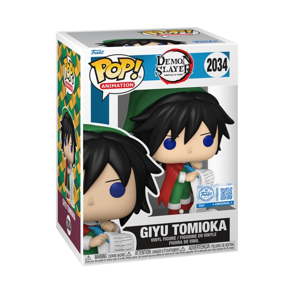 Boneco Funko Pop! Exclusivo Demon Slayer - Giyu Tomioka (Roupa Natalina) - Imagem 2