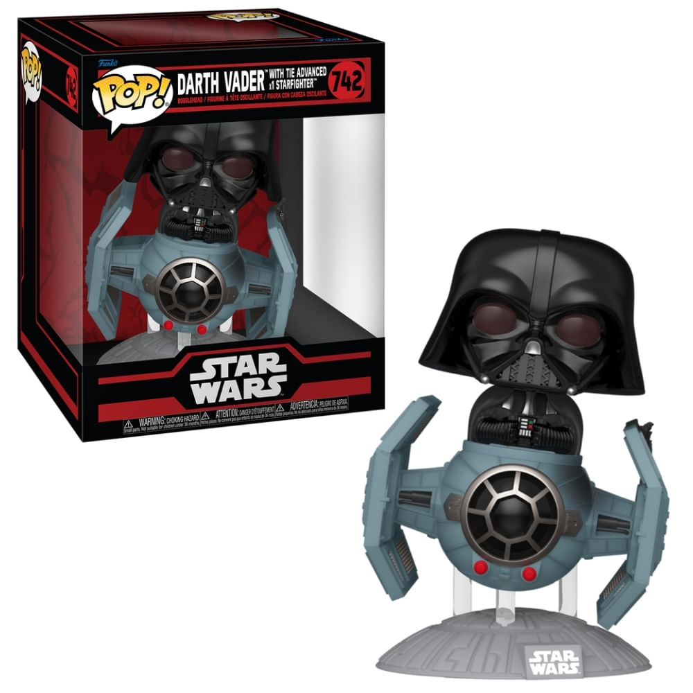 Boneco Funko Pop! Ride Star Wars - Darth Vader no Caça TIE Avançado x1