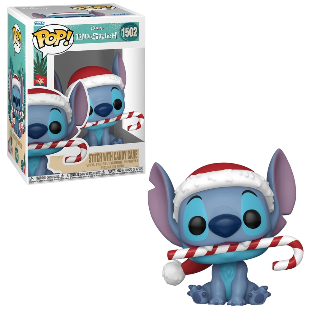 Boneco Funko Pop! Disney Lilo & Stitch - Stitch com Bengala de Doce