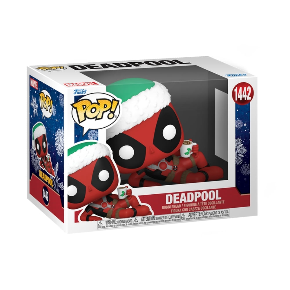Boneco Funko Pop! Marvel Deadpool com Chocolate Quente de Natal - Imagem 2