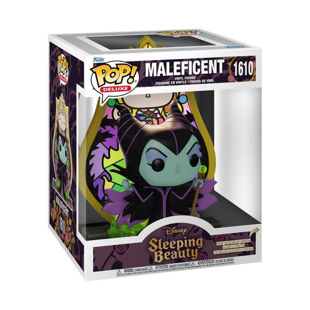 Boneco Funko Pop! Deluxe Disney Vilões - Malévola com Vitral - Imagem 3