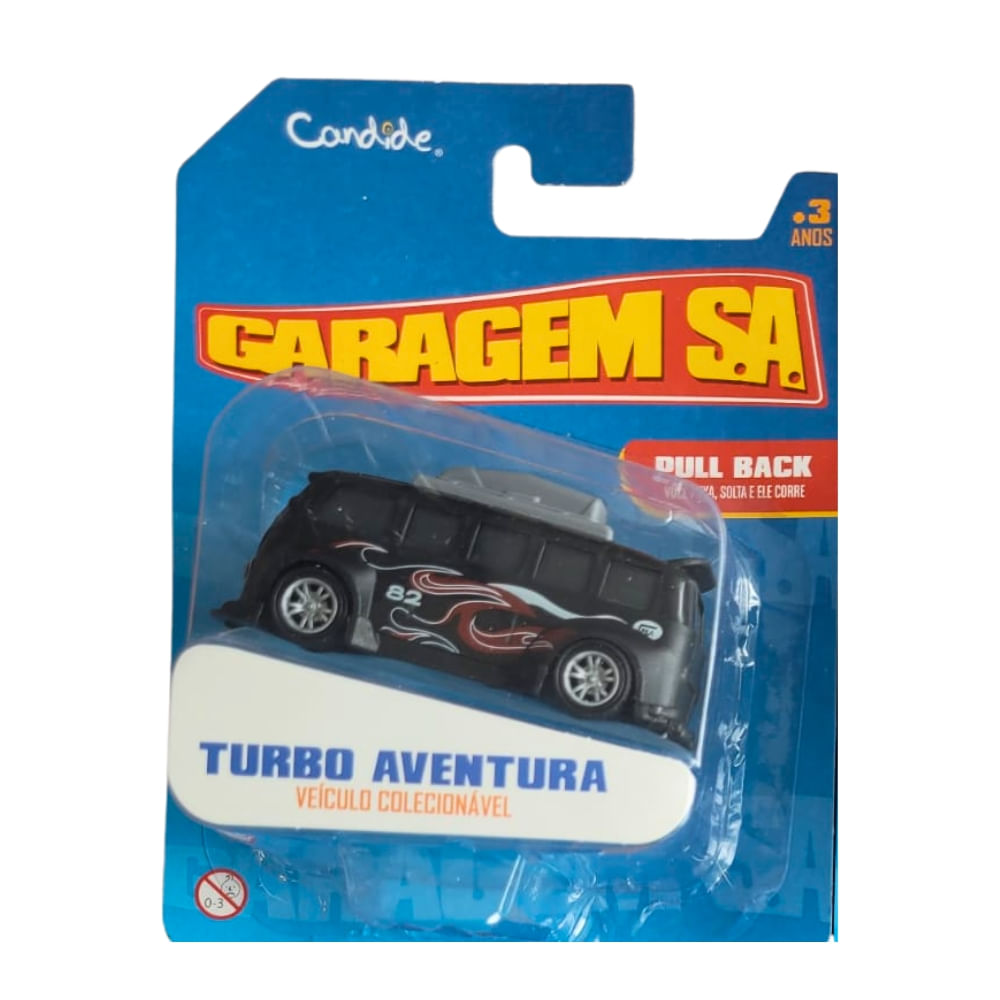 Mini Carrinho Pull Back Garagem S.A. Turbo Aventura - Preta 82 - Imagem 4