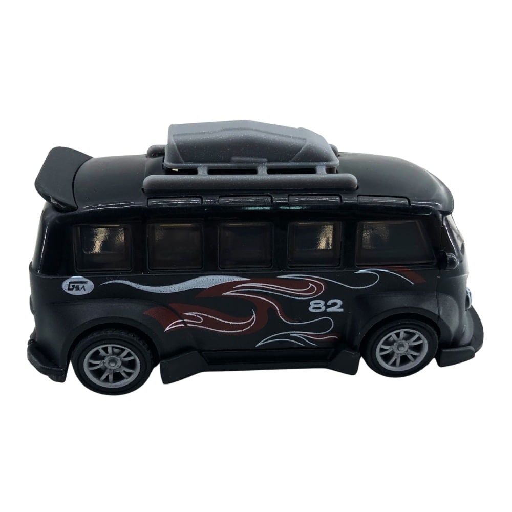 Mini Carrinho Pull Back Garagem S.A. Turbo Aventura - Preta 82 - Imagem 5