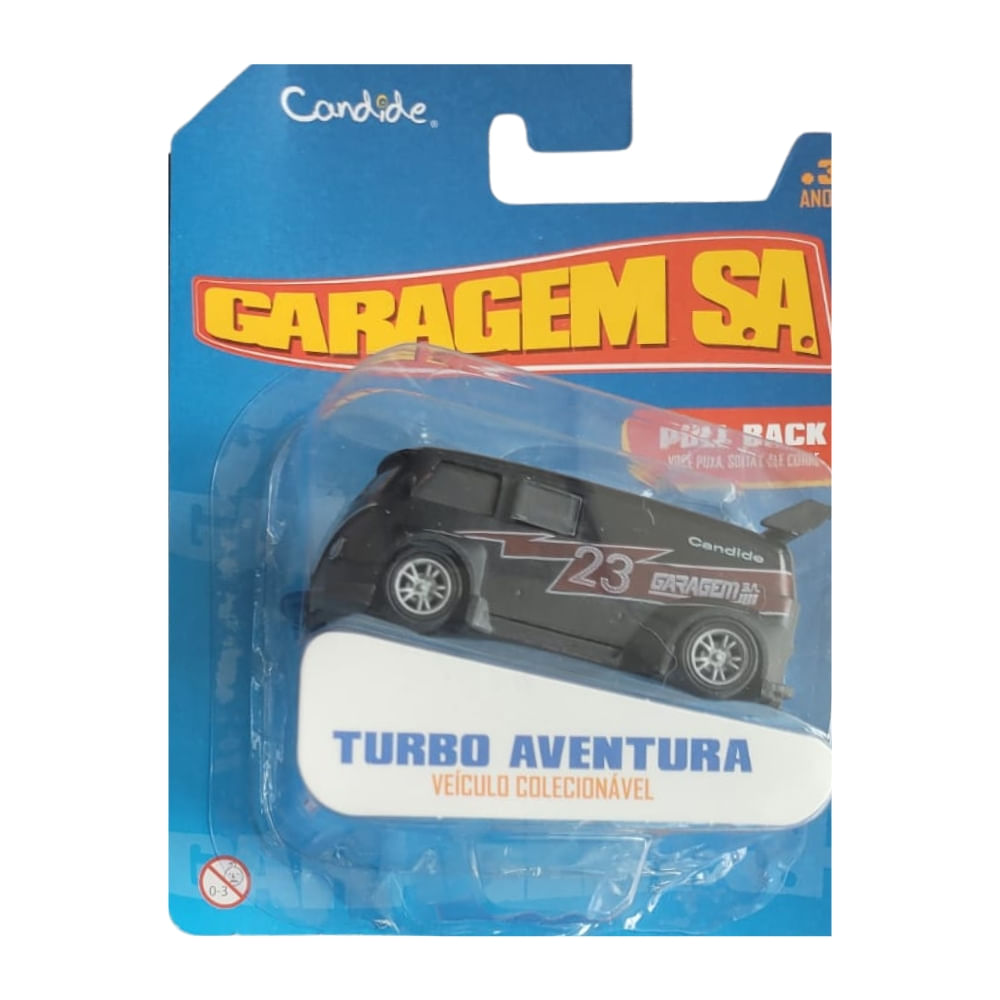 Mini Carrinho Pull Back Garagem S.A. Turbo Aventura - Preta 23 - Imagem 4