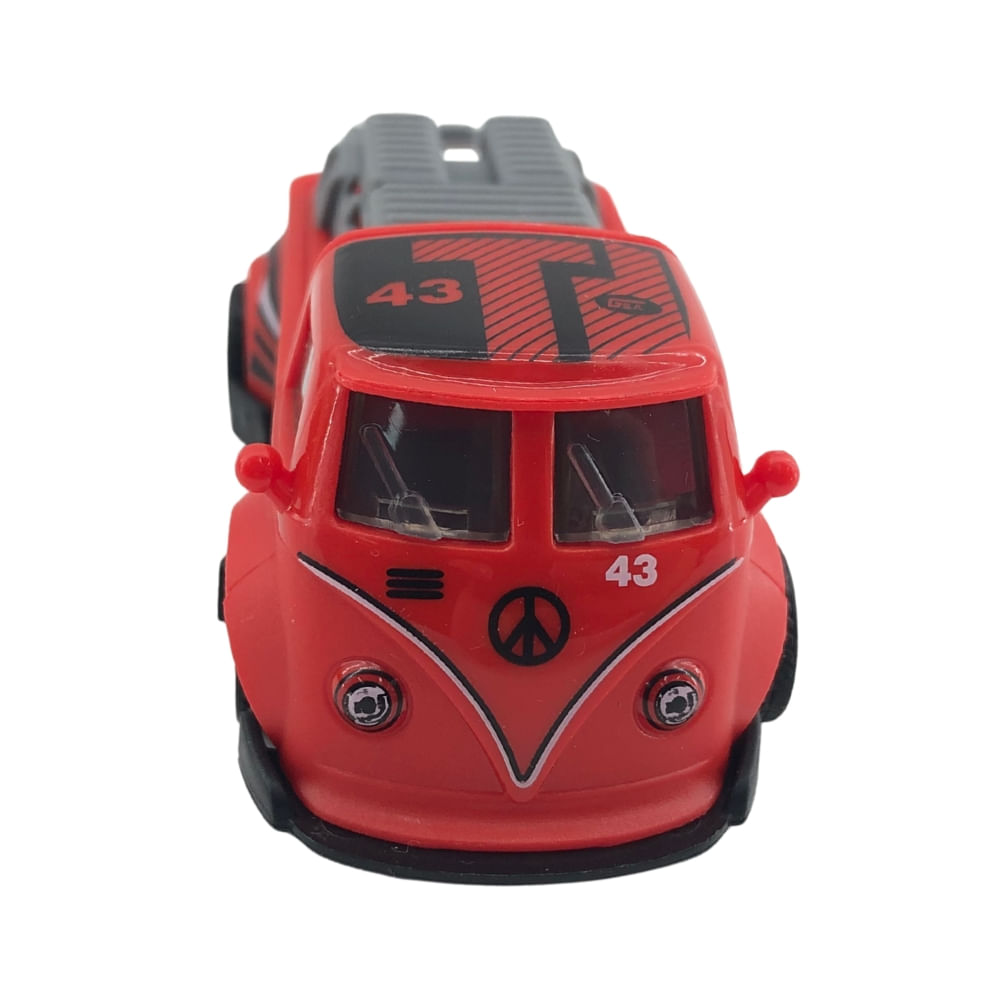 Mini Carrinho Pull Back Garagem S.A. Turbo Aventura - Vermelha - Imagem 3