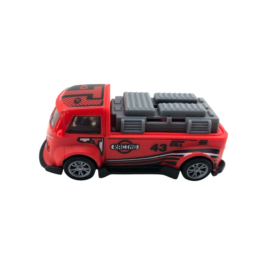 Mini Carrinho Pull Back Garagem S.A. Turbo Aventura - Vermelha - Imagem 4