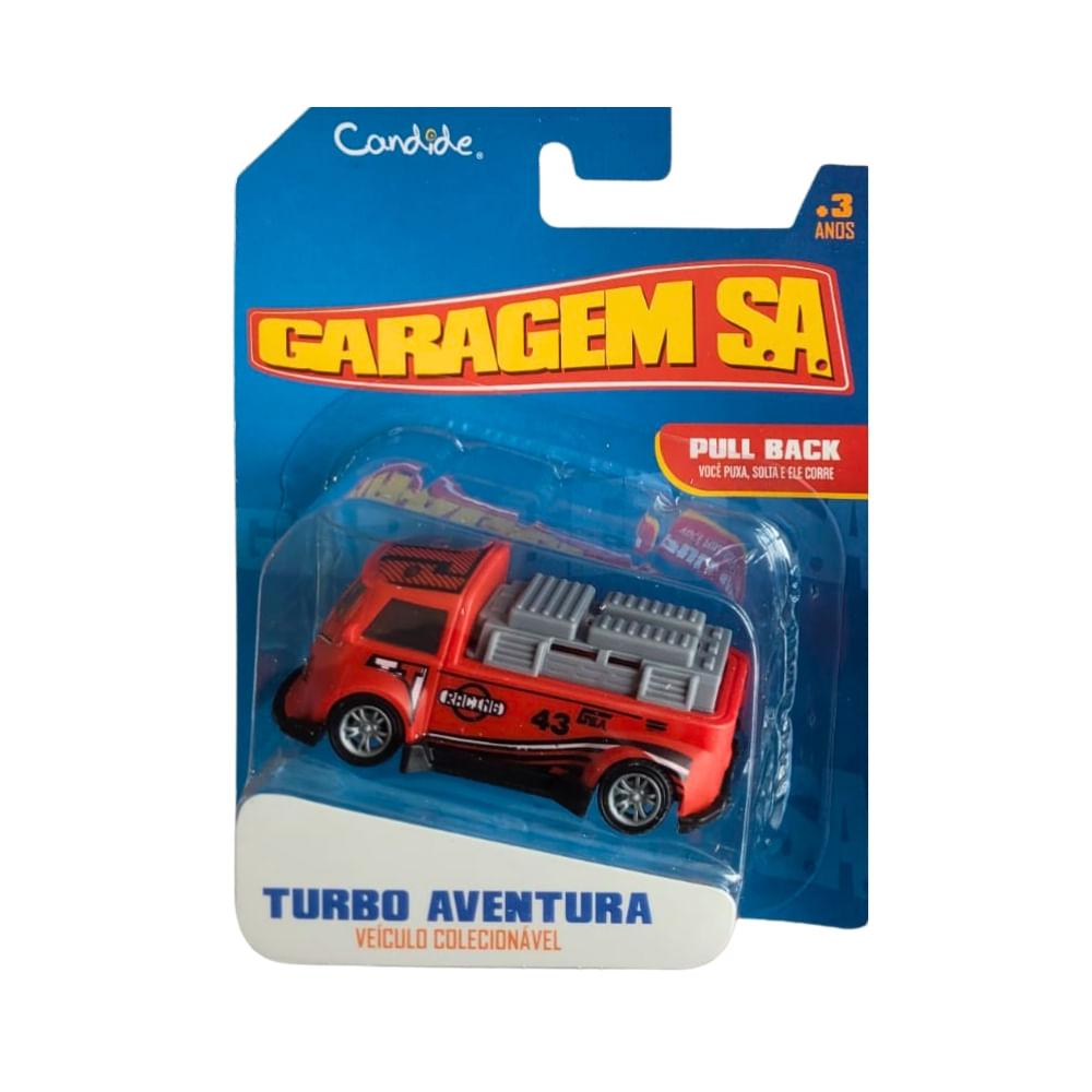 Mini Carrinho Pull Back Garagem S.A. Turbo Aventura - Vermelha - Imagem 5