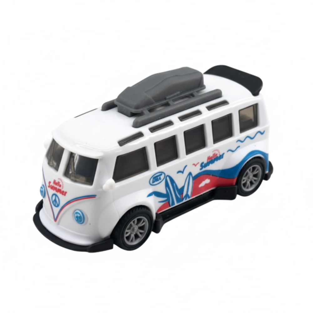 Mini Carrinho Pull Back Garagem S.A. Turbo Aventura - Branco Hello Summer