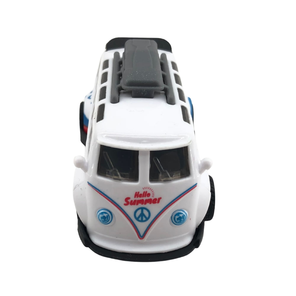 Mini Carrinho Pull Back Garagem S.A. Turbo Aventura - Branco Hello Summer - Imagem 2