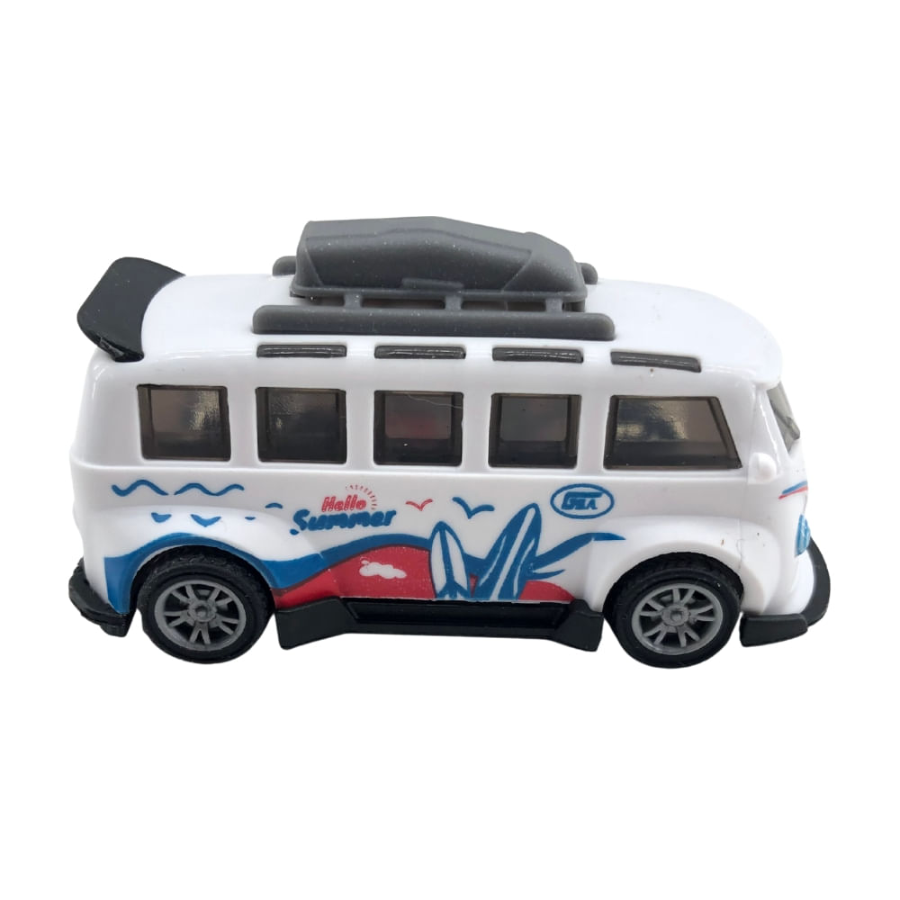 Mini Carrinho Pull Back Garagem S.A. Turbo Aventura - Branco Hello Summer - Imagem 4