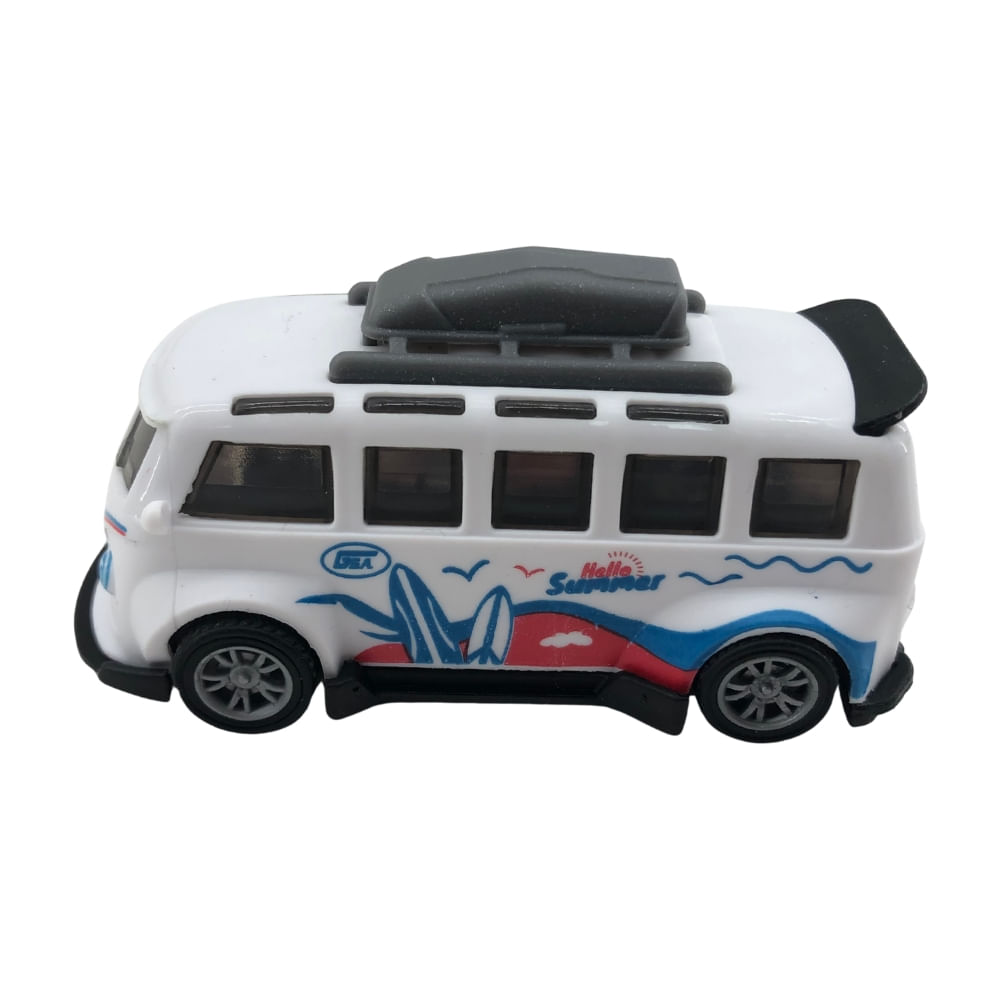Mini Carrinho Pull Back Garagem S.A. Turbo Aventura - Branco Hello Summer - Imagem 6