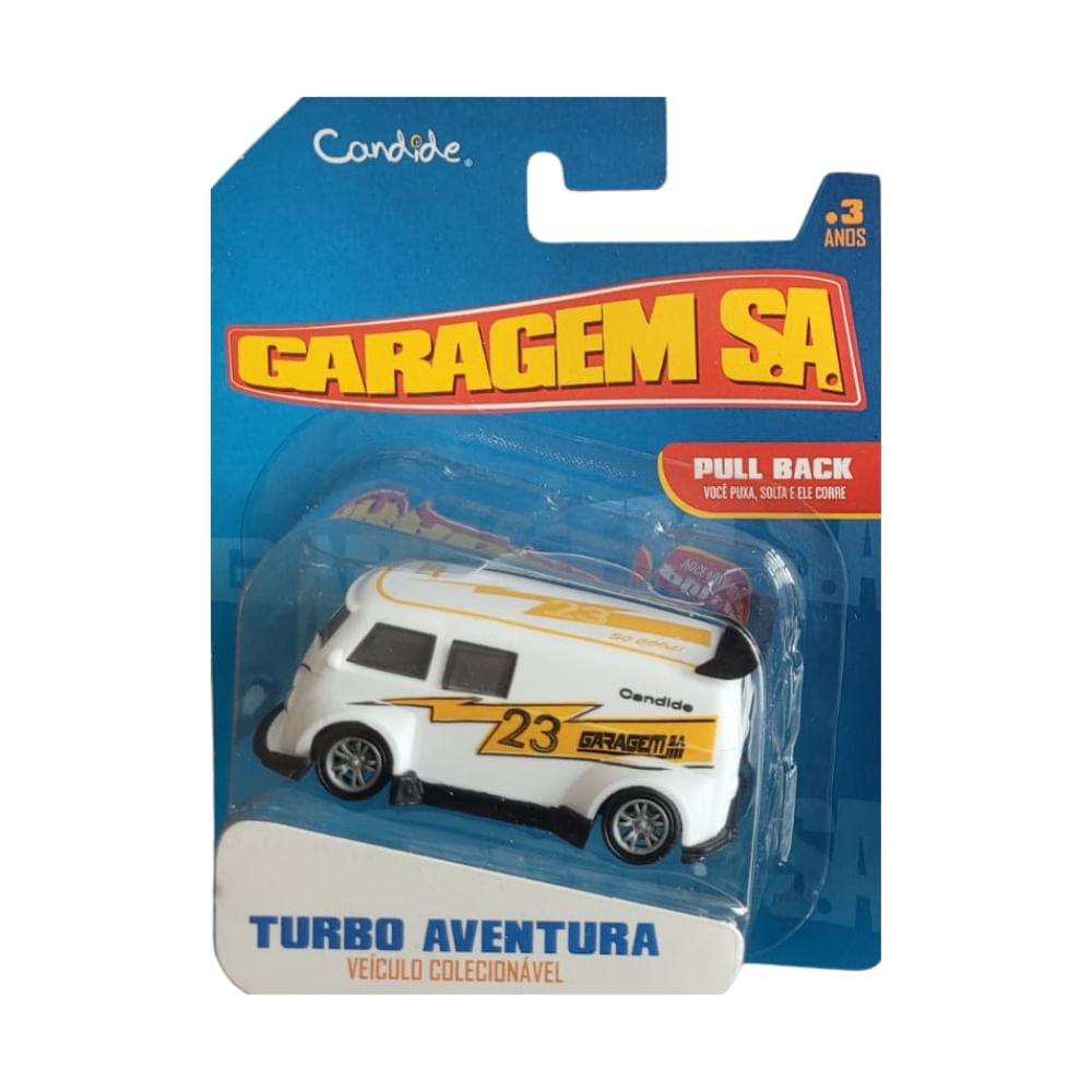 Mini Carrinho Pull Back Garagem S.A. Turbo Aventura - Branco 23 - Imagem 6