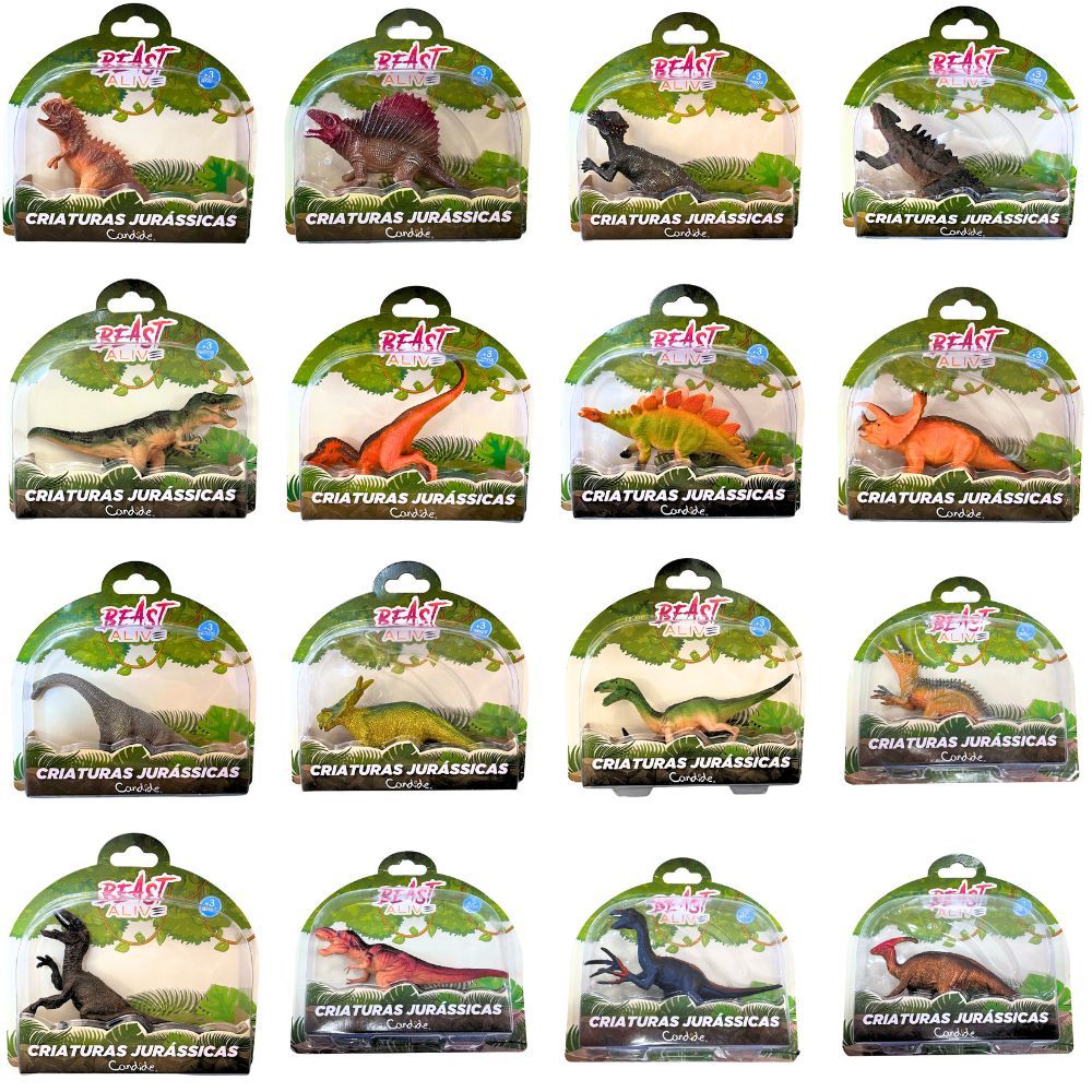 Kit com 5 Dinossauros Beast Alive Criaturas Jurássicas Sortidos