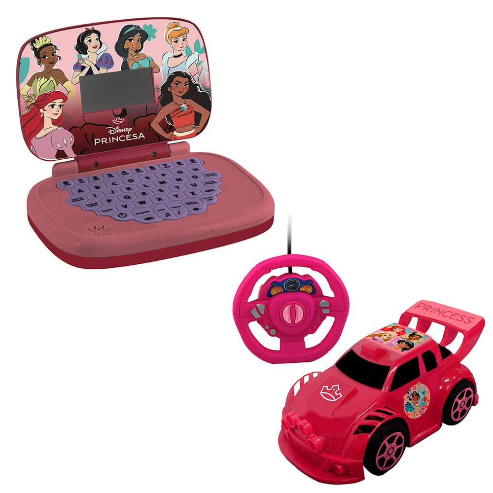 Kit Princesas Laptop Infantil Bilingue+ Veículo Smart Driver Candide
