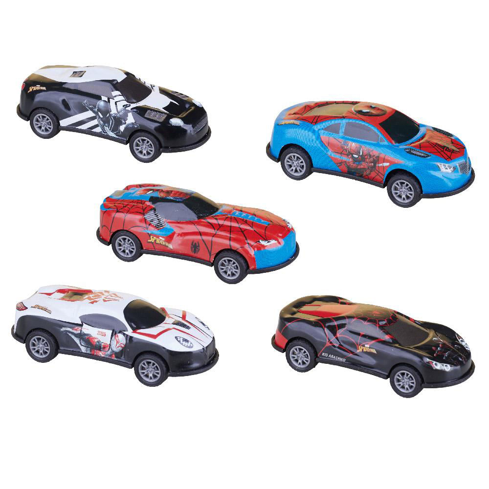 Mini Veiculos Pull Back Com 5 - Homem Aranha - Imagem 2