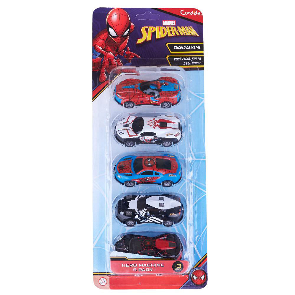Mini Veiculos Pull Back Com 5 - Homem Aranha - Imagem 5