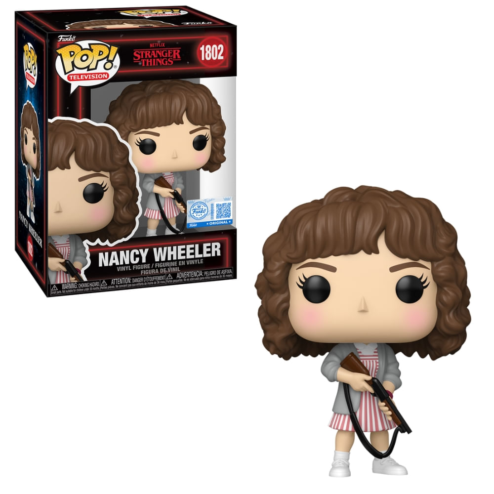 Boneco Funko Pop! Exclusivo Stranger Things T5 - Nancy com Rifle