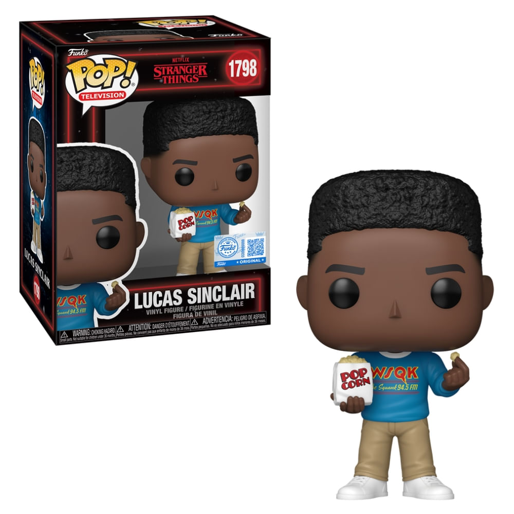 Boneco Funko Pop! Exclusivo Stranger Things T5 - Lucas com Pipoca