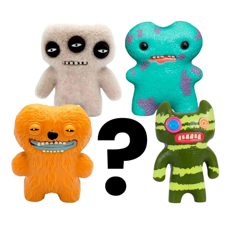 Kit 5 Bonecos Fuggler 6cm Turquesa, Castanho, Verde e Cinza