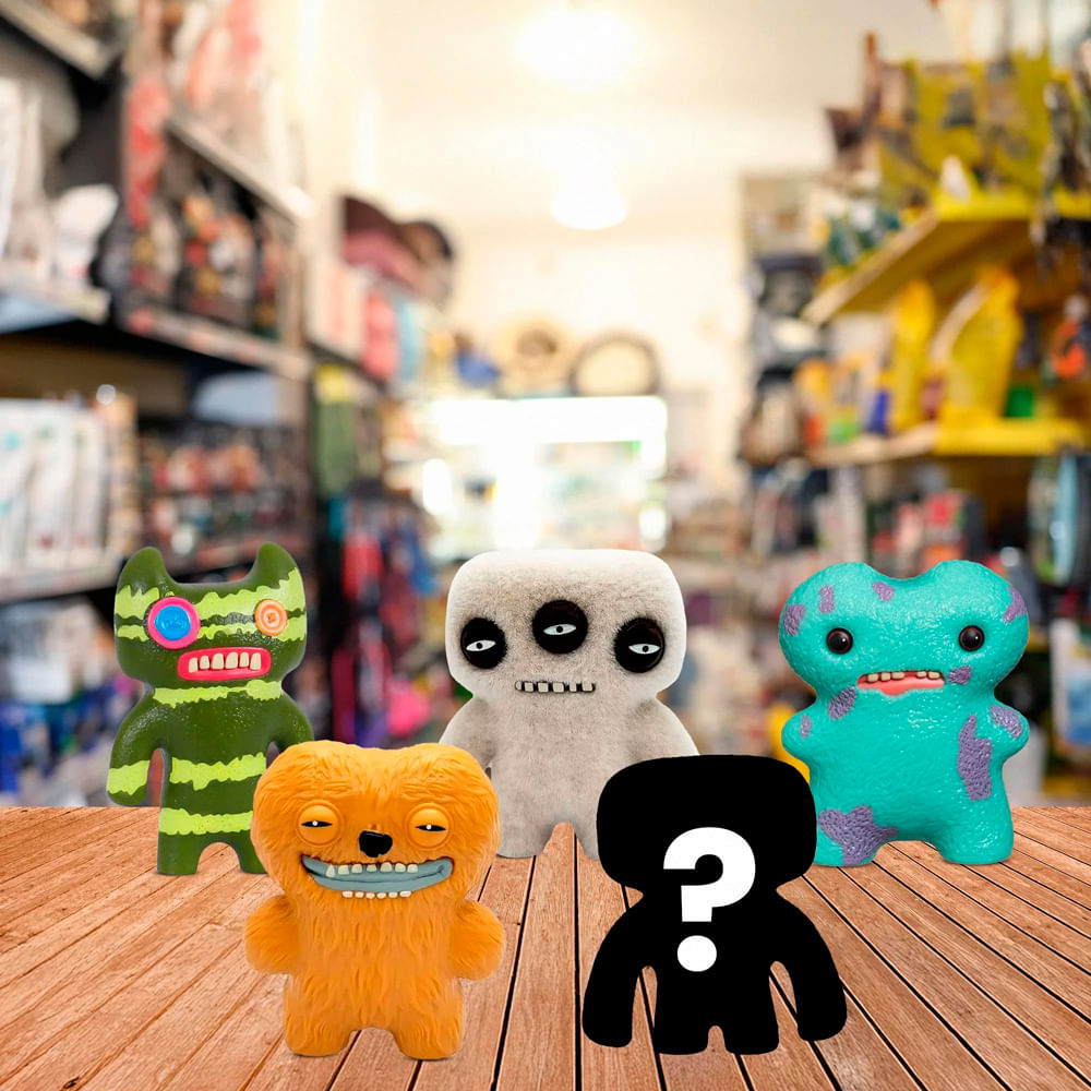 Kit 5 Bonecos Fuggler 6cm Turquesa, Castanho, Verde e Cinza - Imagem 2