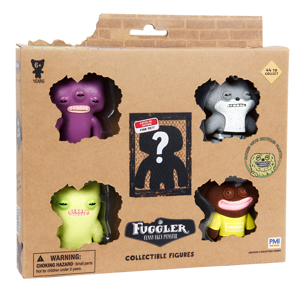 Kit 5 Bonecos Fuggler 6cm - Cinza, Roxo, Verde e Marrom - Imagem 3