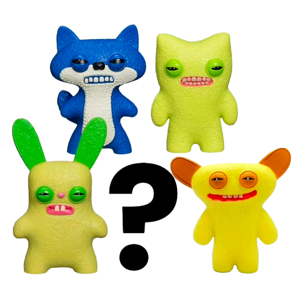 Kit 5 Bonecos Fuggler 6cm Amarelo, Azul, Verde e Verde Claro