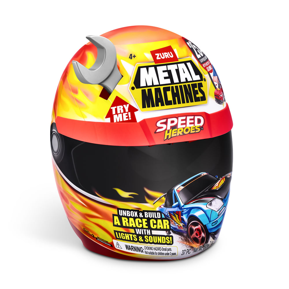 Capacete Surpresa Metal Machines Speed Hero 20 peças, Cinza - Imagem 2