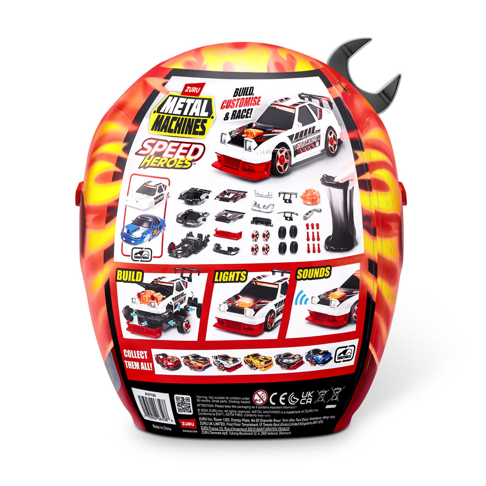 Capacete Surpresa Metal Machines Speed Hero 20 peças, Cinza - Imagem 4