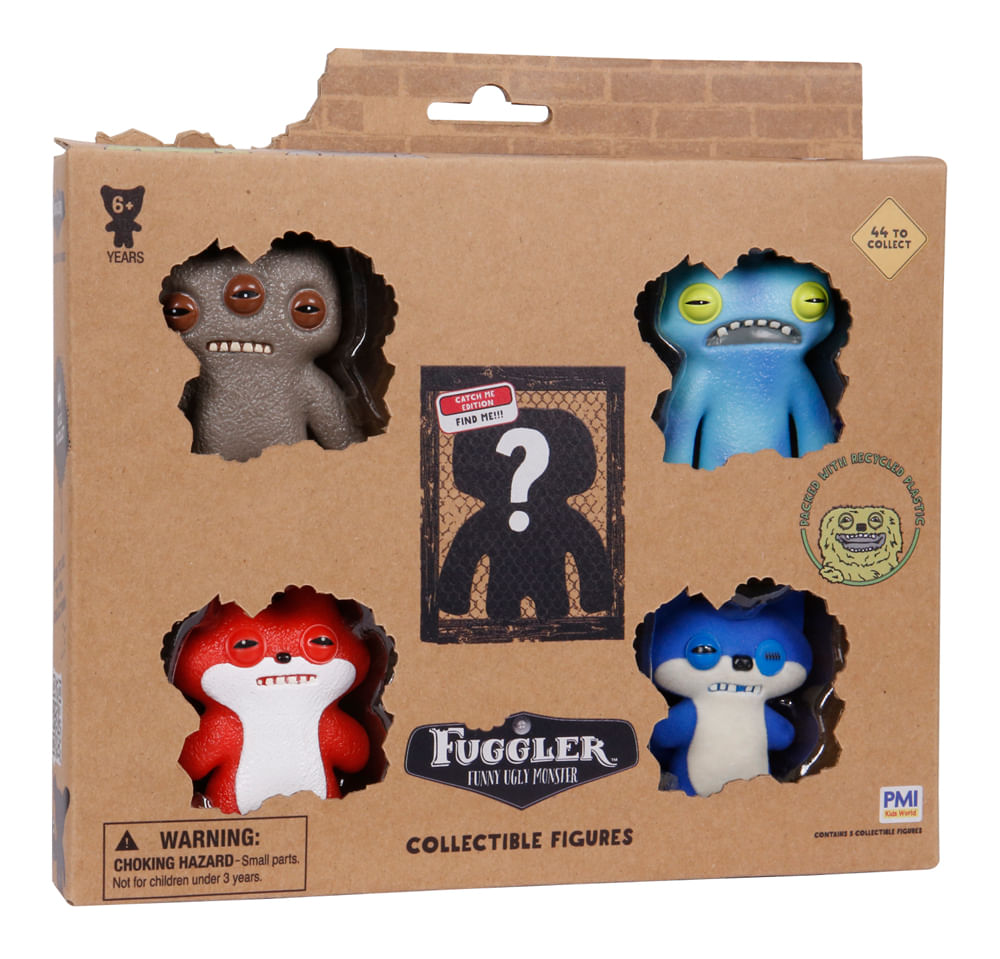 Kit com 5 Mini Bonecos Fuggler 6cm Marrom, Tie-Dye, Azul e Vermelho - Imagem 2