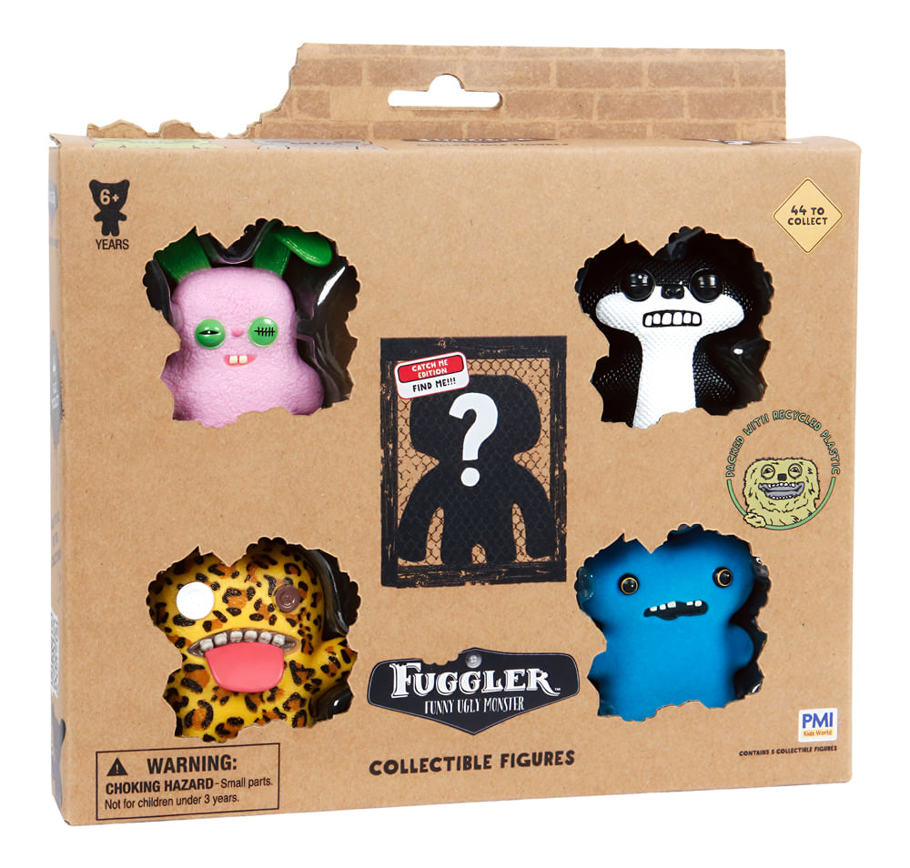 Kit com 5 Mini Bonecos Fuggler 6cm Azul, Onça, Rosa e Preto - Imagem 2